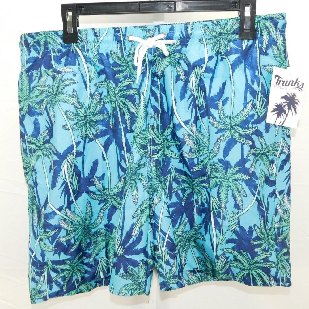 Trunks Palm Tree Print Sano Swim Shorts NWT